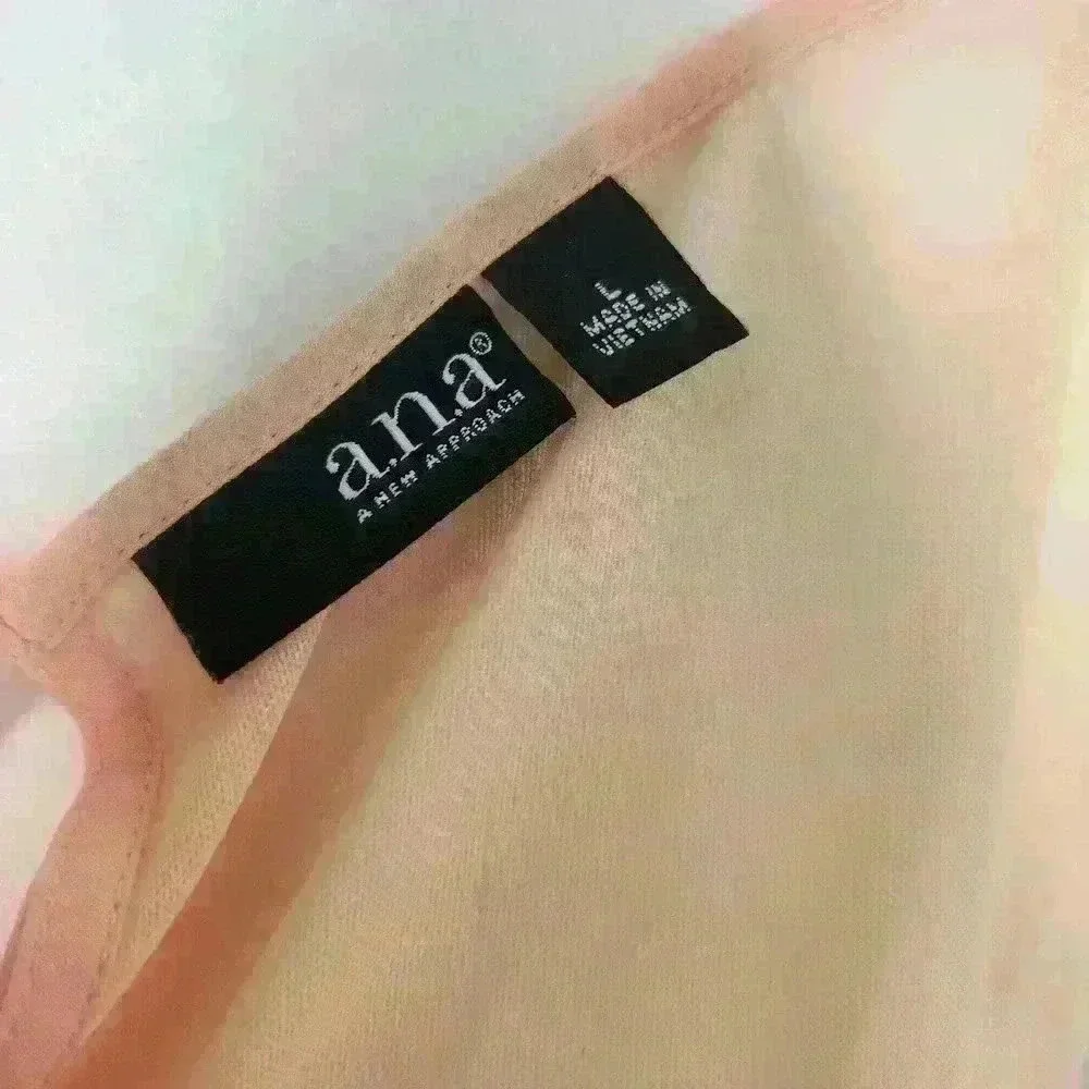 a.n.a. a new approach sheer light pink blouse size large - Picture 3 of 9